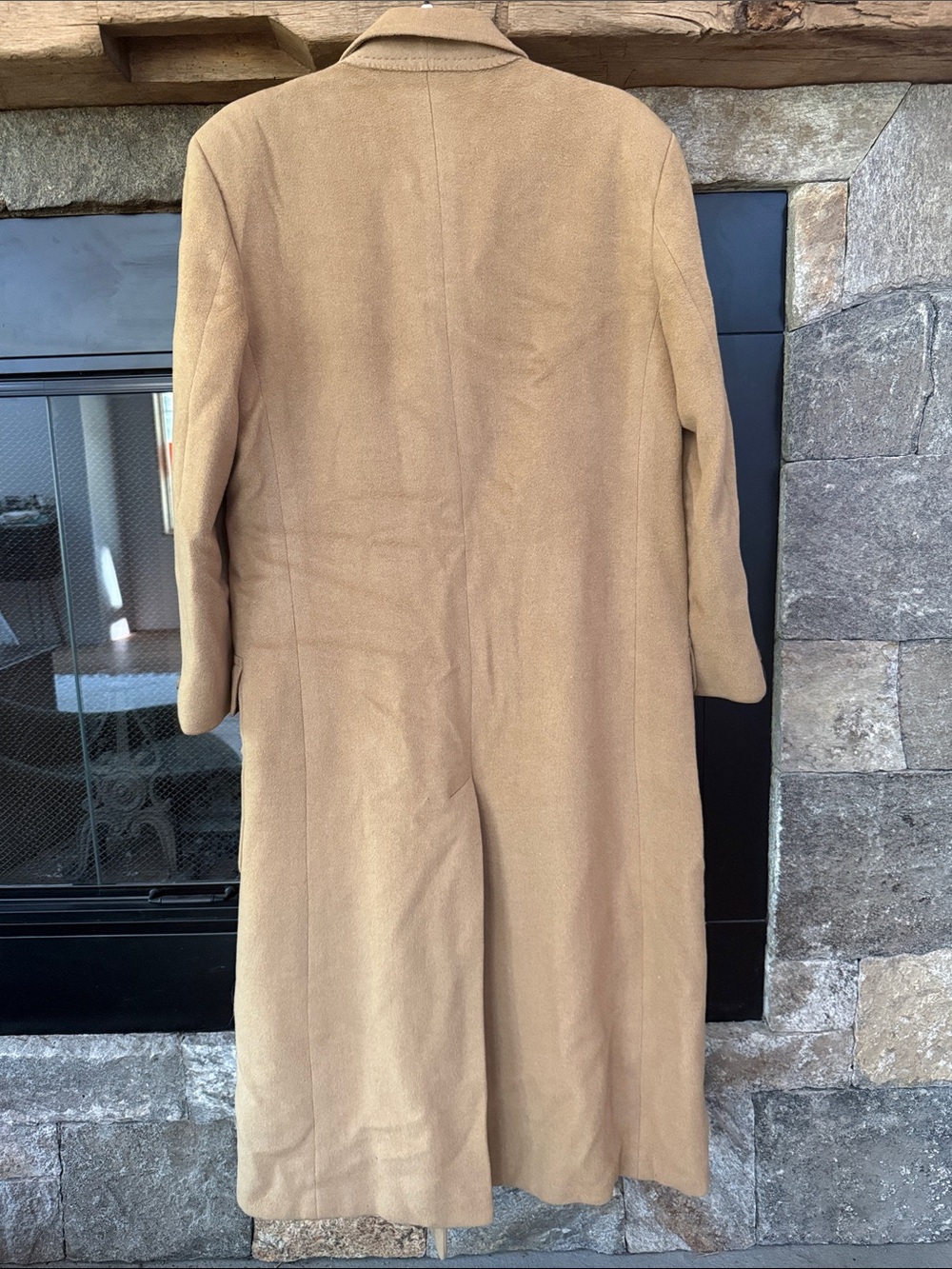 Vintage Camel Hair Long Double-Breasted Women's Coat - Picture 2 of 4